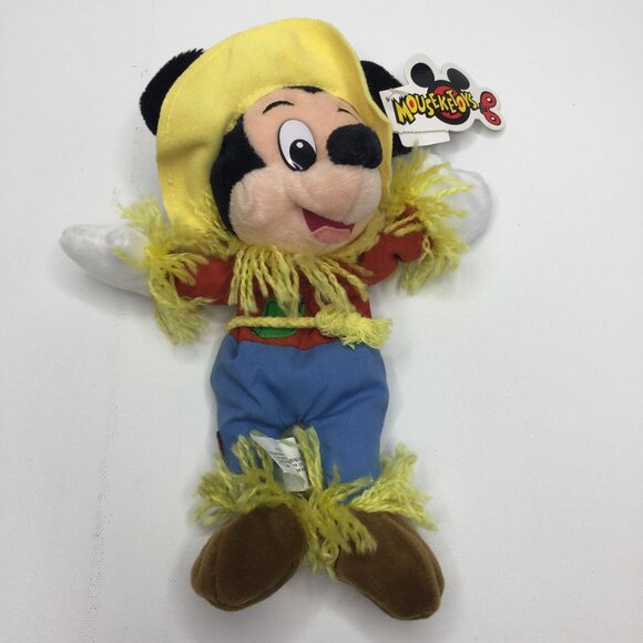 Disney Mickey Mouse 10" Bean Bag Plush Toy Scarecrow Costume Mouseketoys - Picture 7 of 10